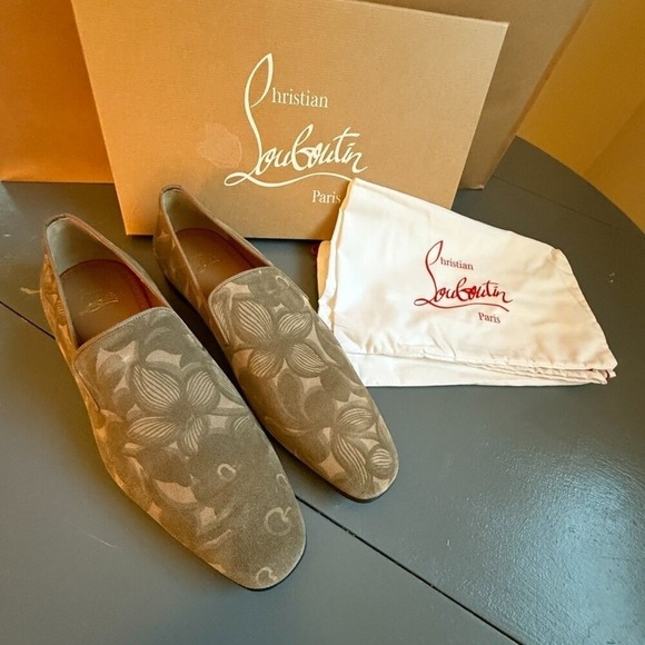 Christian Louboutin 3240038 Dandelion Flat Velvet Leather Loafers shoes, 43 - Picture 5 of 11